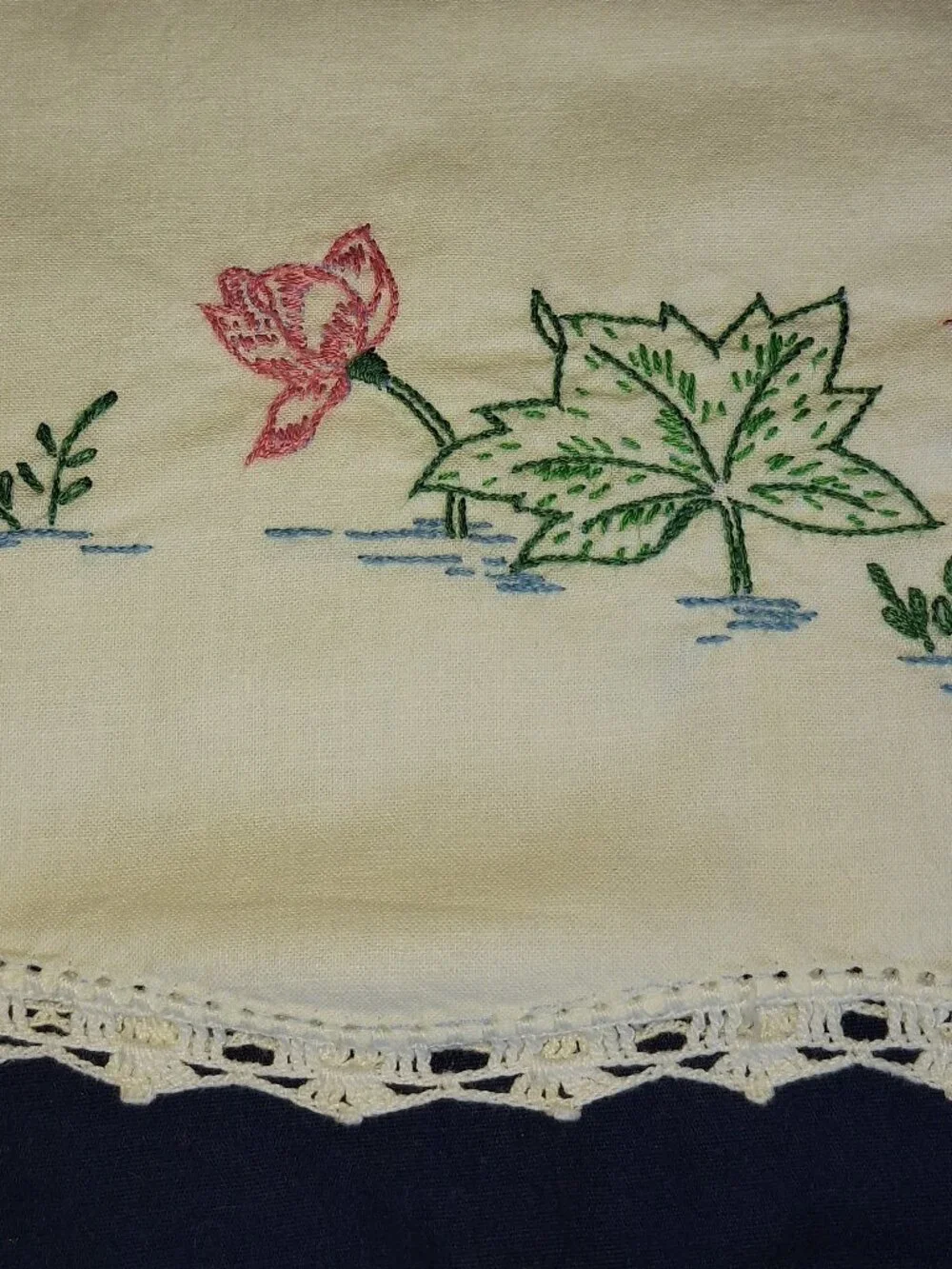 Vintage 2 Hand Embroidered Pilllowcases Pink Flowers
